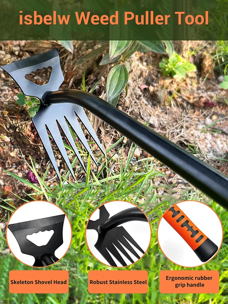 2 IN 1 Manual Weed Remover Tool Grass Rooting Loose Soil Hand Weeding Removal Puller Garden Shovel Gardening Tool
