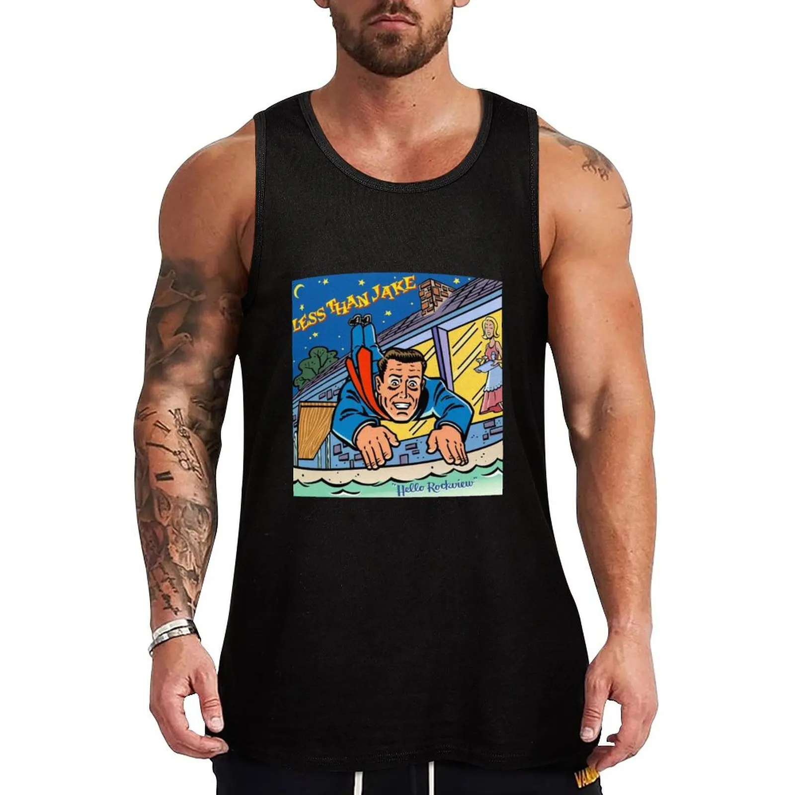 Less Than Jake hello rockview Tank Top Landscape Print Tank Top Nature Graphic Sleeveless