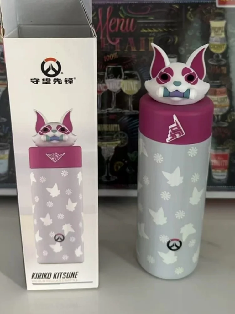 Authentic Kiriko Kitsune Stainless Steel Insulated Tumbler 330ml Cup Cute Silicone 3d Figurine Non‑Slip Base Water Bottle Gift view 4