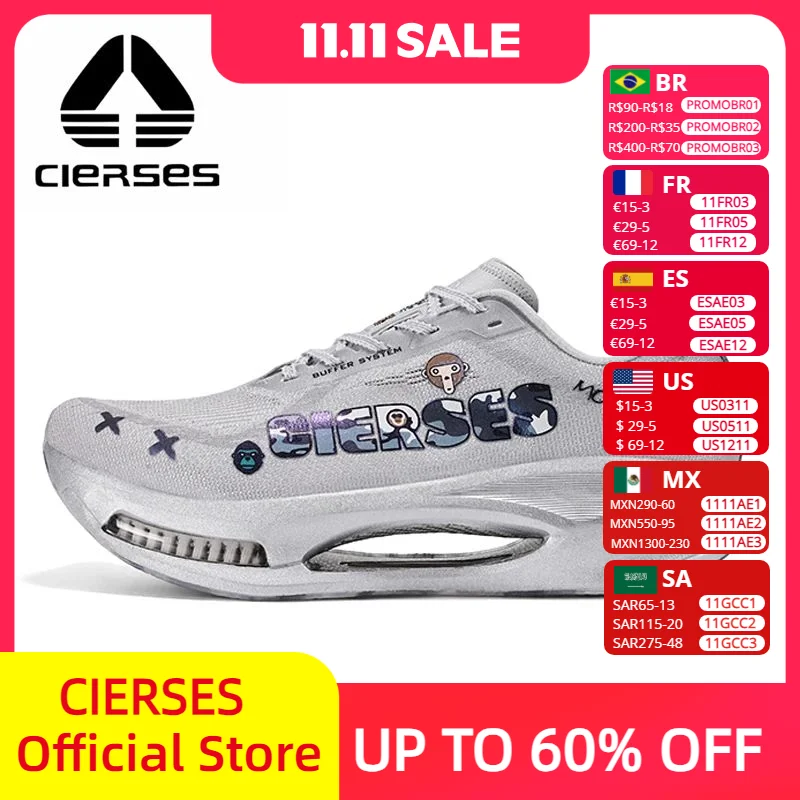 

CLERSES Air Cushion Full Palm Carbon Plate Running Shoes for men Lightweight Shock Absorbing Professional Marathon Sneakers