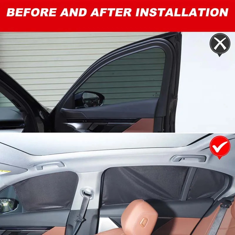 For BMW 5 Series G60 2024-2025 Window Sun Visor Anti-Insect Net Car Window Sun Shade Anti-UV Sun Shade Auto Accessories