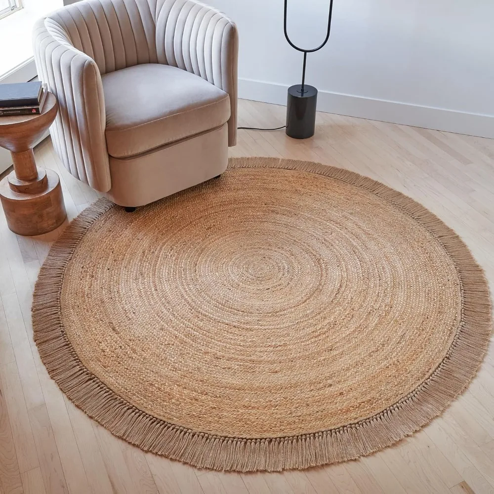 

Elegant 5x5 ft Jute Round Rug - Perfect for Home Entryways and Kitchens