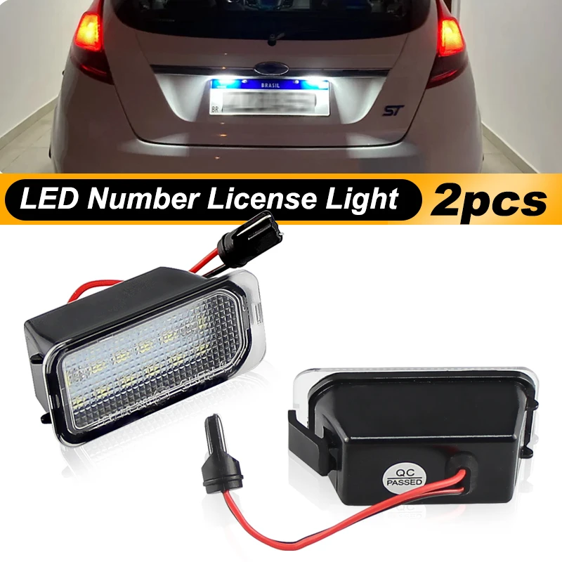 

2 шт. подсветка номерного знака для Ford KUGA S MAX MONDEO MK4 MK5 MK2 FIESTA 2008-2019 FOCUS 12 В светодиодный сигнальный светильник белого цвета