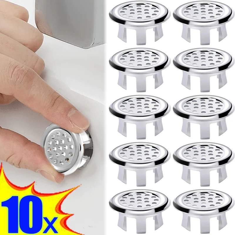 1/10Pcs Sink Hole Overflow Cover Basin Trim Bath Sink Holes Drain Cap Replacement Bathroom Wash Basin Hollow Overflow Rings Plug