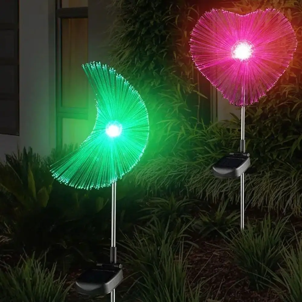 

Solar Powered Outdoor Solar Light Waterproof Energy Saving Landscape Lawn Lamp Five-pointed Star Moon Fiber Optic LED Lamp