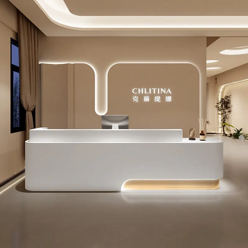 

Long Design Reception Desks Company Display Restaurant Hotel Luxury Beauty Reception Desks Modern Mostrador Trendy Furniture
