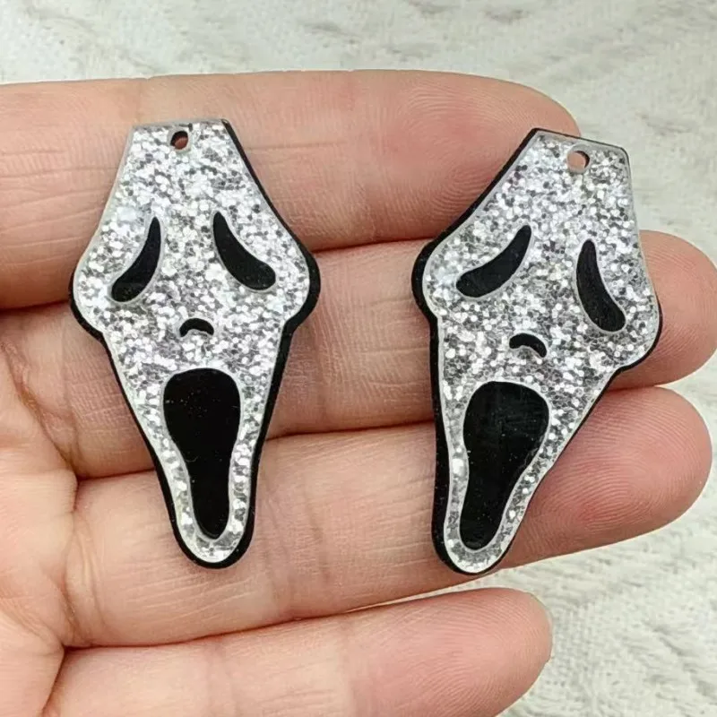 10pcs Halloween Couple Skeleton Single sided Acrylic Jewelry