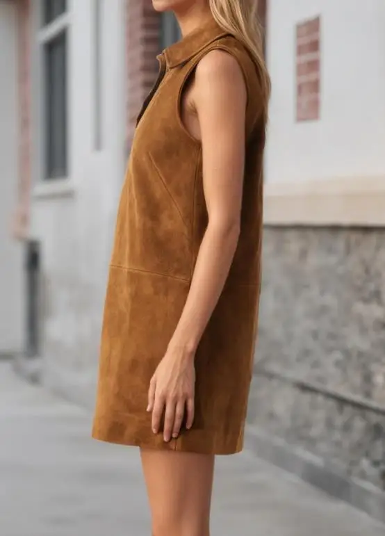 2026 エレガントでセクシーな秋冬新作ファッションカジュアルベストスカート売れ筋スエードシャツワンピース婦人服