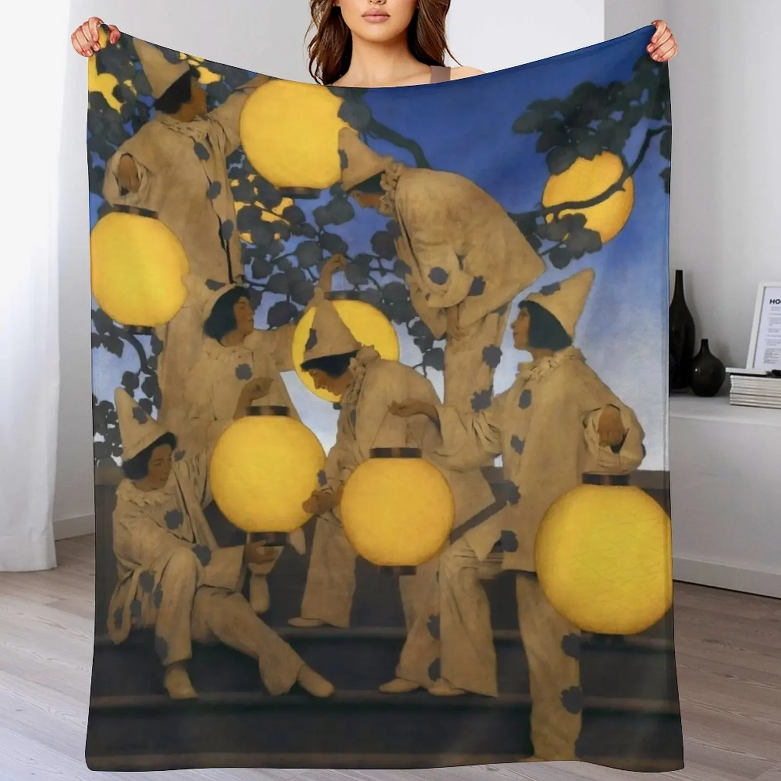 New Maxfield Parrish - The Lantern Bearers Throw Blanket Bed covers Bed linens Blankets