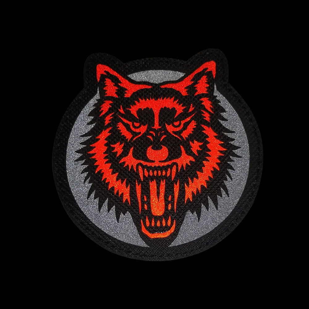 Jungle Tiger Lion Leopard Wolf Bear Animal IR Laser Cutting Outdoor Backpack Accessories Reflective Magic Sticker Badge patch