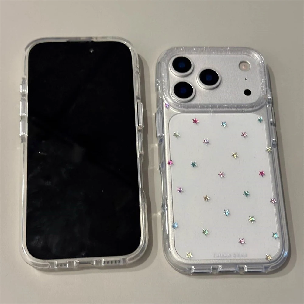 Glitzernde, glänzende Sterne, IMD-Transparente Rückseite für iPhone 17 16 18 Pro Max 13 14 15 Promax, INS-Schutz, stoßfeste Handyhülle – Detail 25