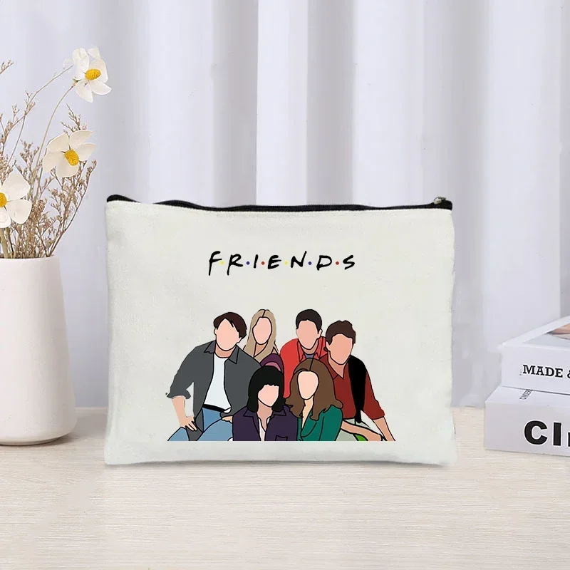 TV Show Friends Makeup Bag for Women Travel Cosmetic Organizer Kawoii Purse Eco-friendly Canvas Make up Pouch Bags Pencil Case