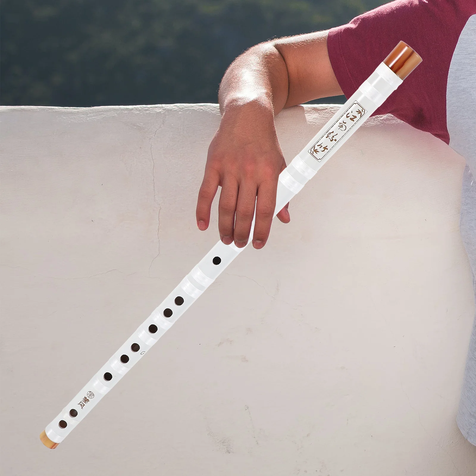 

White Bamboo Flute Professional Beginner Flute for Students Adults Lightweight Closed Hole Chinese Traditional Instrument