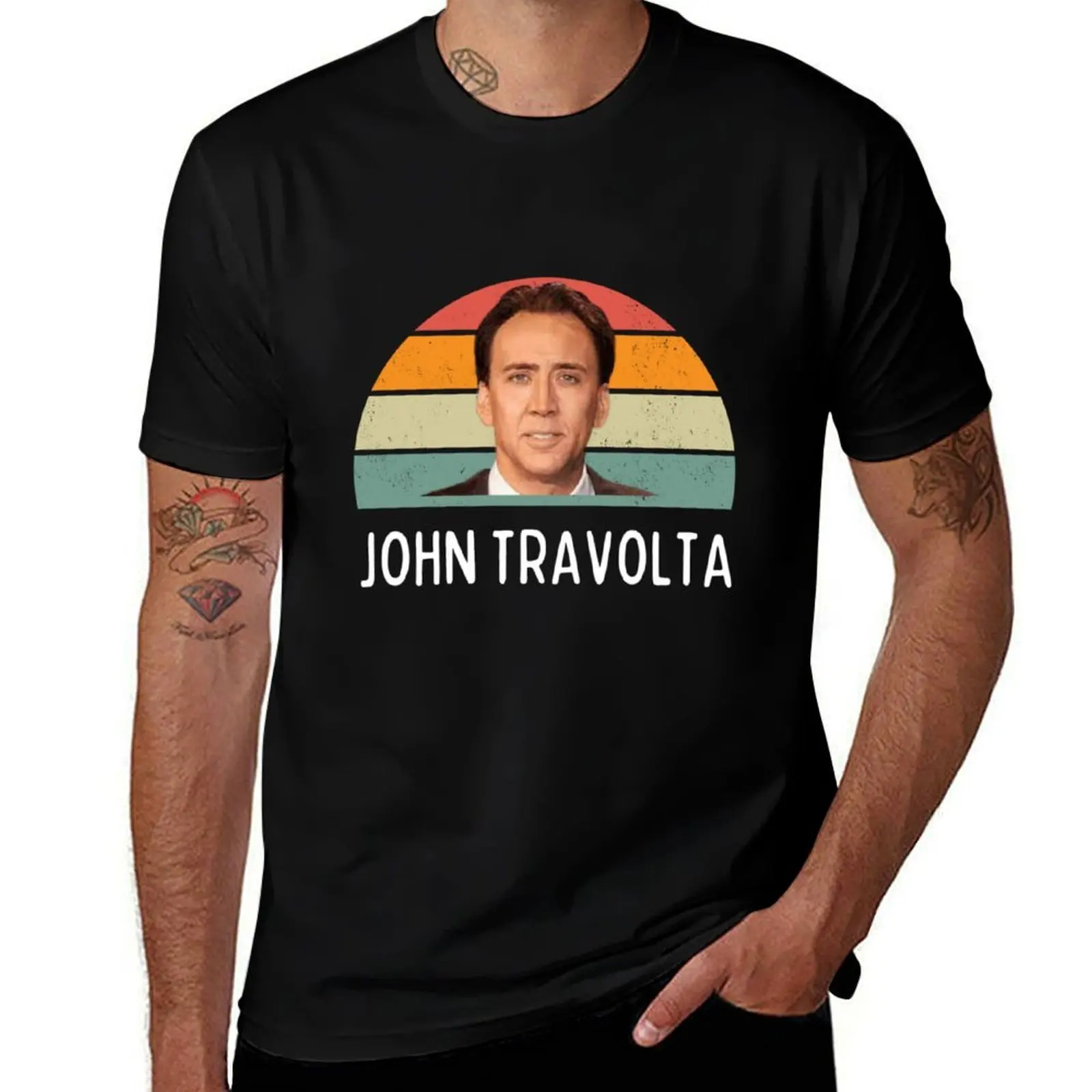 

Nicolas Cage John Travolta Face Off Men_s Women_s T-Shirt Casual All Match Short Sleeve T-Shirt