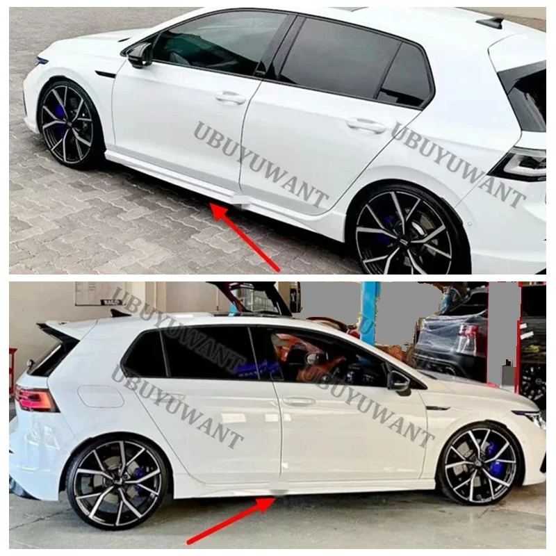 Für VW GOLF 8 MK8 Pro /R-Line /Gti /R 4 Stücke 2020 - 2024 Seitenschweller Verlängerung Splitter Diffusor Körper Kit Autozubehör