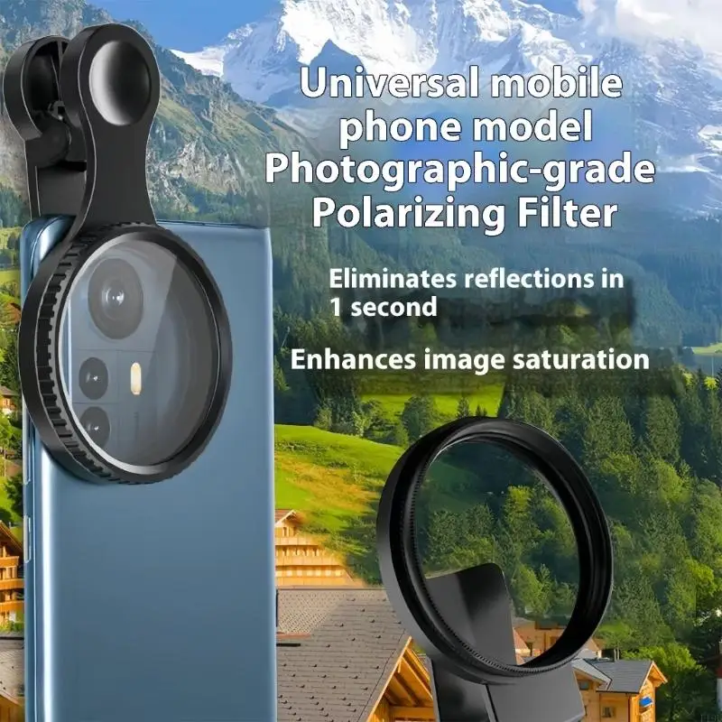 Clip On CPL Polarizing Lens Filter For Smartphone Photography Videography 360 Adjustable Anti Reflection Lens F19E