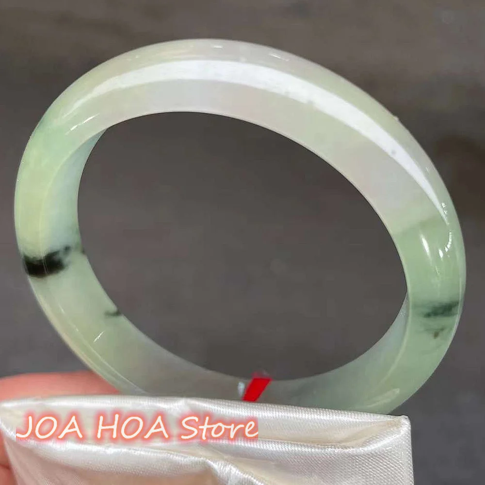 New Jadeite Ice Waxy Perfect Bracelet Original Ecological Pattern Floating Flower Quality Bangle Exquisite Handring Fine Jewelry