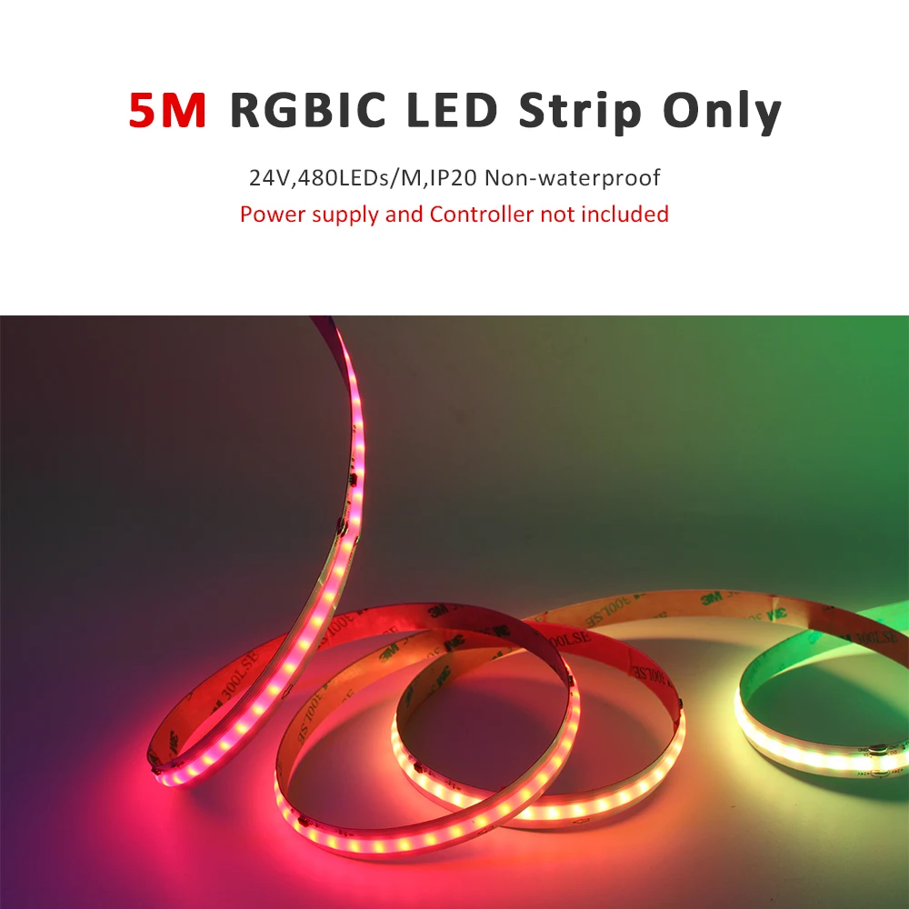 RGBIC COB Fließendes Wasser LED-Streifenlicht WS2811 5M 10M 15M 20M DC24V Adressierbare Traumfarbe Pferderennen Touch Fernbedienung Lampe