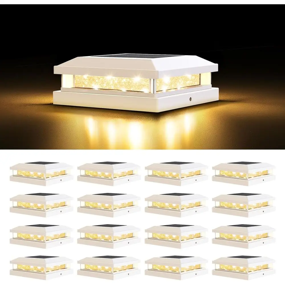 

Набор из 16 уличных водонепроницаемых светодиодных светильников для столбов 4x4 или 5x5 с теплым/холодным белым освещением