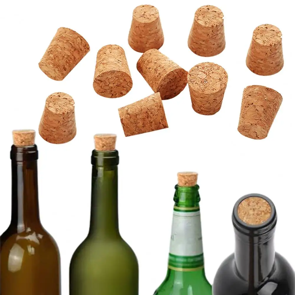 Wine Bottle Cork Wooden Tapered Cork Biodegradable Wooden Wine Bottle Stoppers for Leakproof Sealing Natural Cork Plugs for Diy