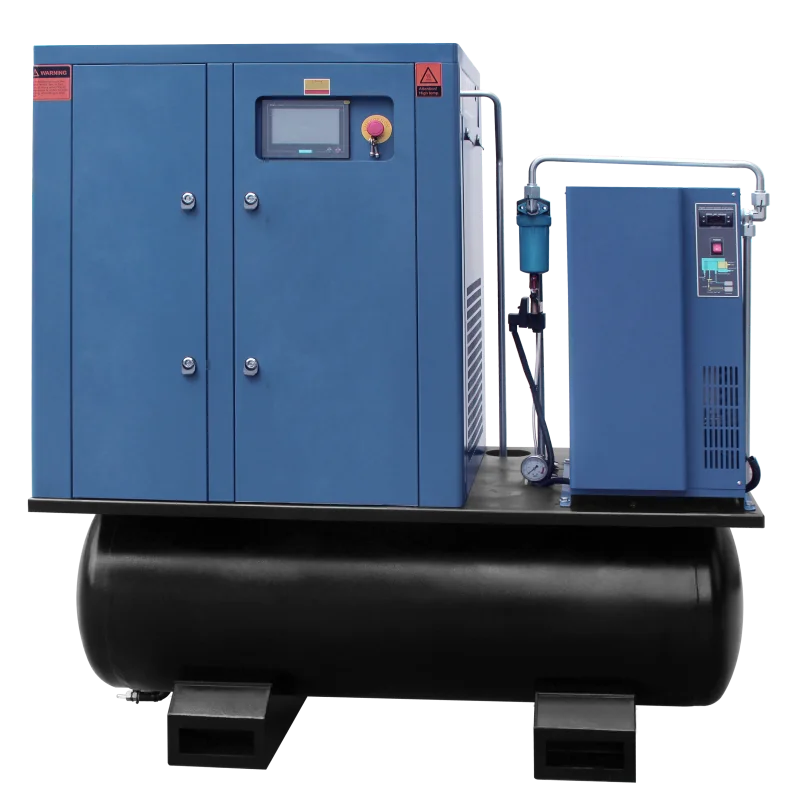 

Industrial Rotary Screw Air Compressor Stationary 220V 7.5KW/10HP PMVF Energy Saving Quiet Dryer 50L Tank Auto Air Air End