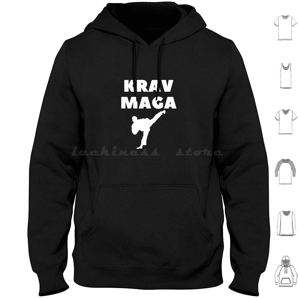 Krav Maga Hoodies Long Sleeve Israeli Israeli Army Idf Tzahal Israel Defense Forces Martial Arts Kick Kicking Self