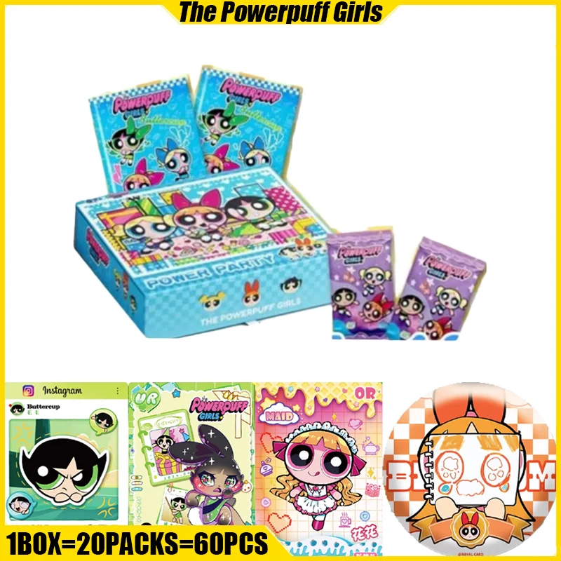 HUANGKA VOL.2 The Powerpuff Girls Cards Anime Collection Cards Mistery Box Board Games Toys Birthday Gifts for Boys and Girls