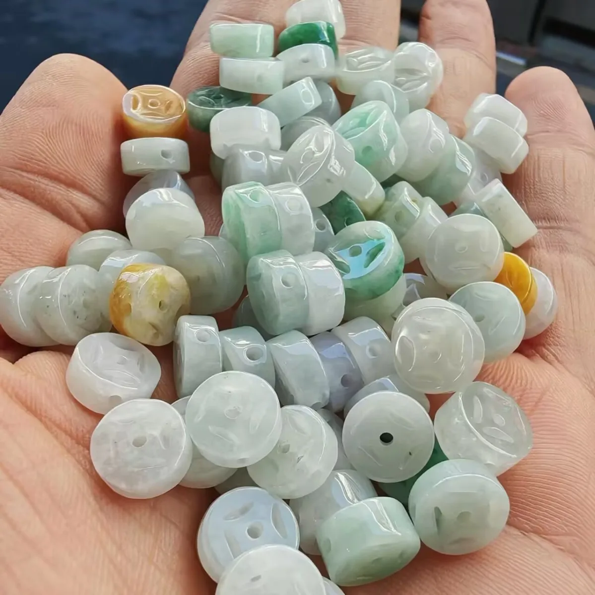 

Natural Myanmar Jadeite Grade A Burma Jade Money Coin Spacer Beads For Jewelry Making Diy Bracelet Beaded Necklace Accessories