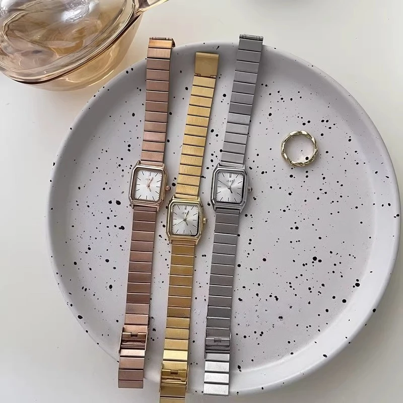 Luxury Women Square Watch Stainless Steel Adjustable Strap Fashion Gift Ladies Quartz Wristwatch Relojes Para Mujer