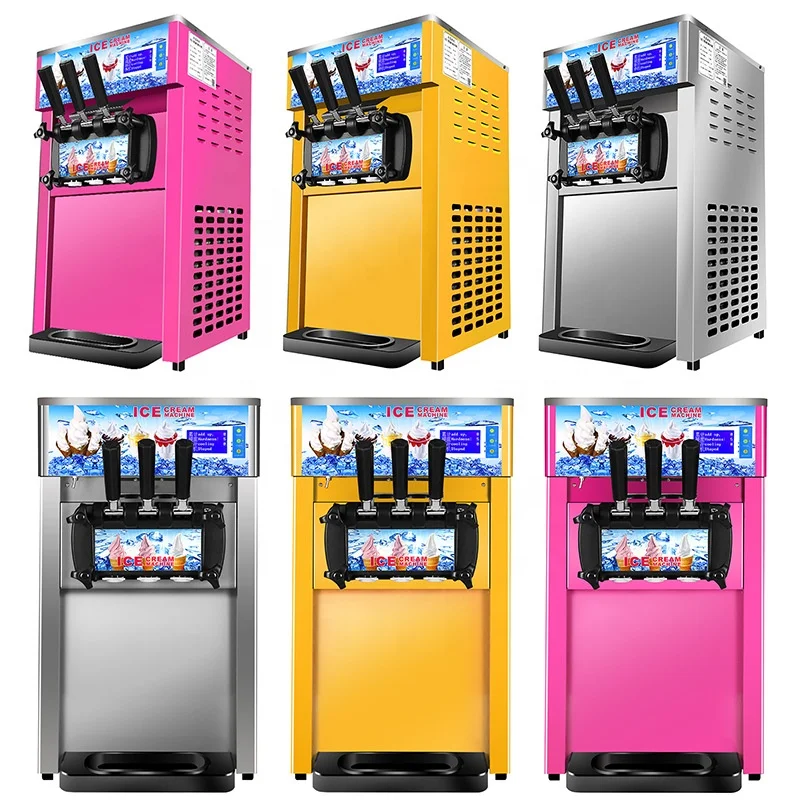 

Commercial Automatic 3 Flavors Soft Serve Ice Cream Machine New Condition for Snacks Made from Milk