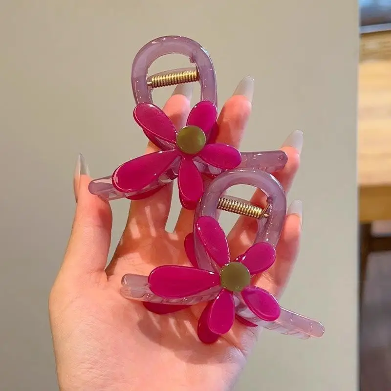 Blumen-Haarklammer, große, rutschfeste Kieferklammer für dickes Haar, für Frauen, für den täglichen Gebrauch – Detail 4