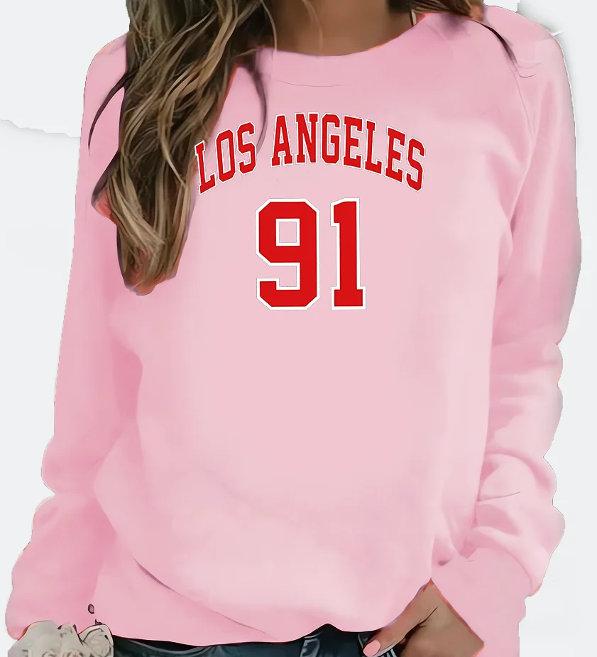 New Women's Hoodie European Los Angeles Letter Printed Crew-neck Hoodie Sweatshirt  Streetwear Women Aesthetic