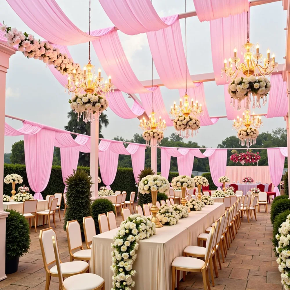 Weißer Hintergrundvorhang, nicht transparent, knitterfrei, Polyester-Fotografie-Hintergrundbehang für Hochzeit, Babyparty, Geburtstag – Detail 2