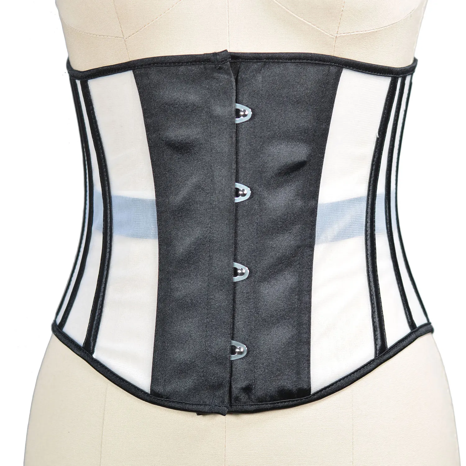 

See Through Mesh Corselet Chest Binder Bustier Tummy Control Underbust Corset Top For Women