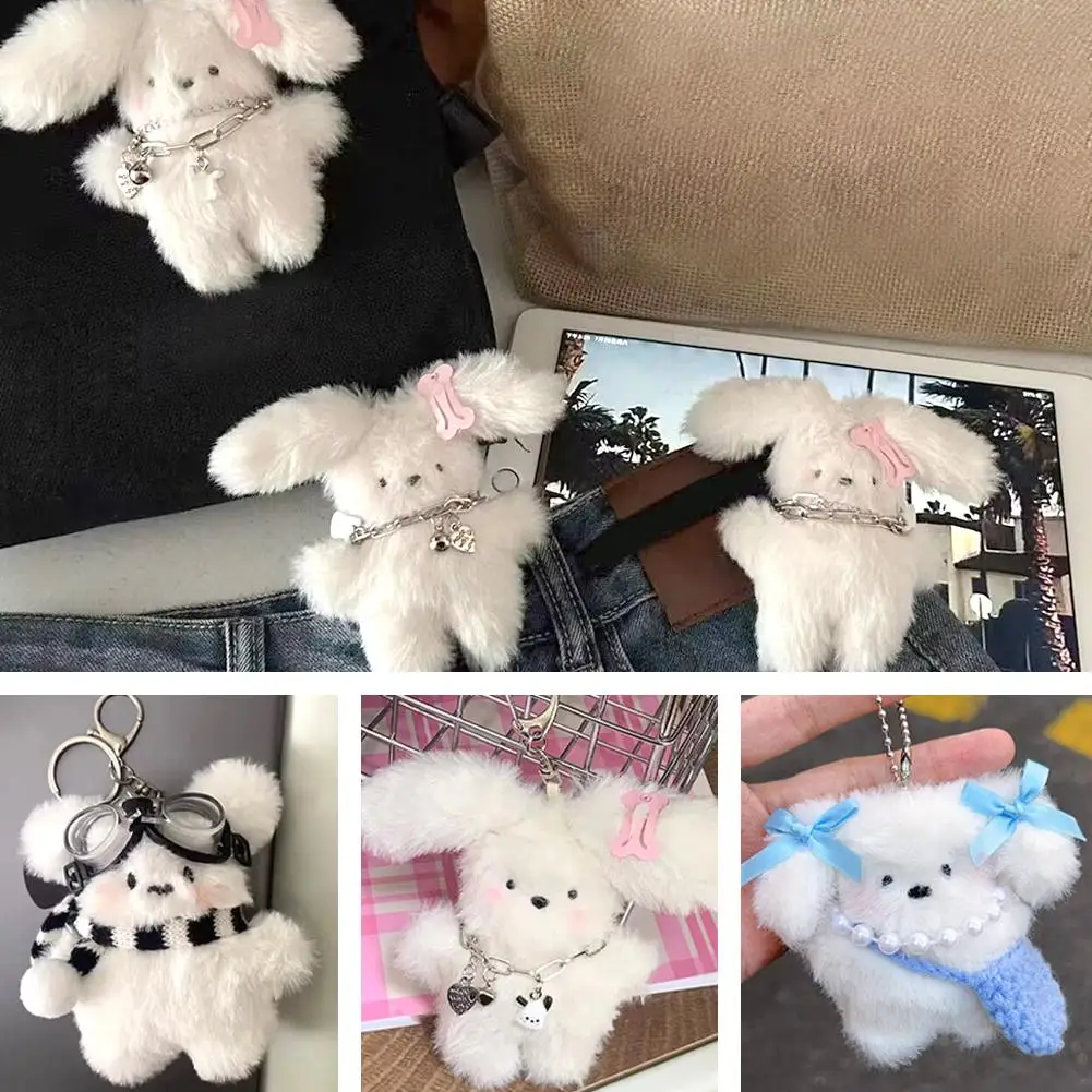 Plush Toys Doll Keychain Kawaii Pochacco Anime Pendant Cute Children Toy Gifts Keychains Keyring Plushie Birthday Girls S9V6