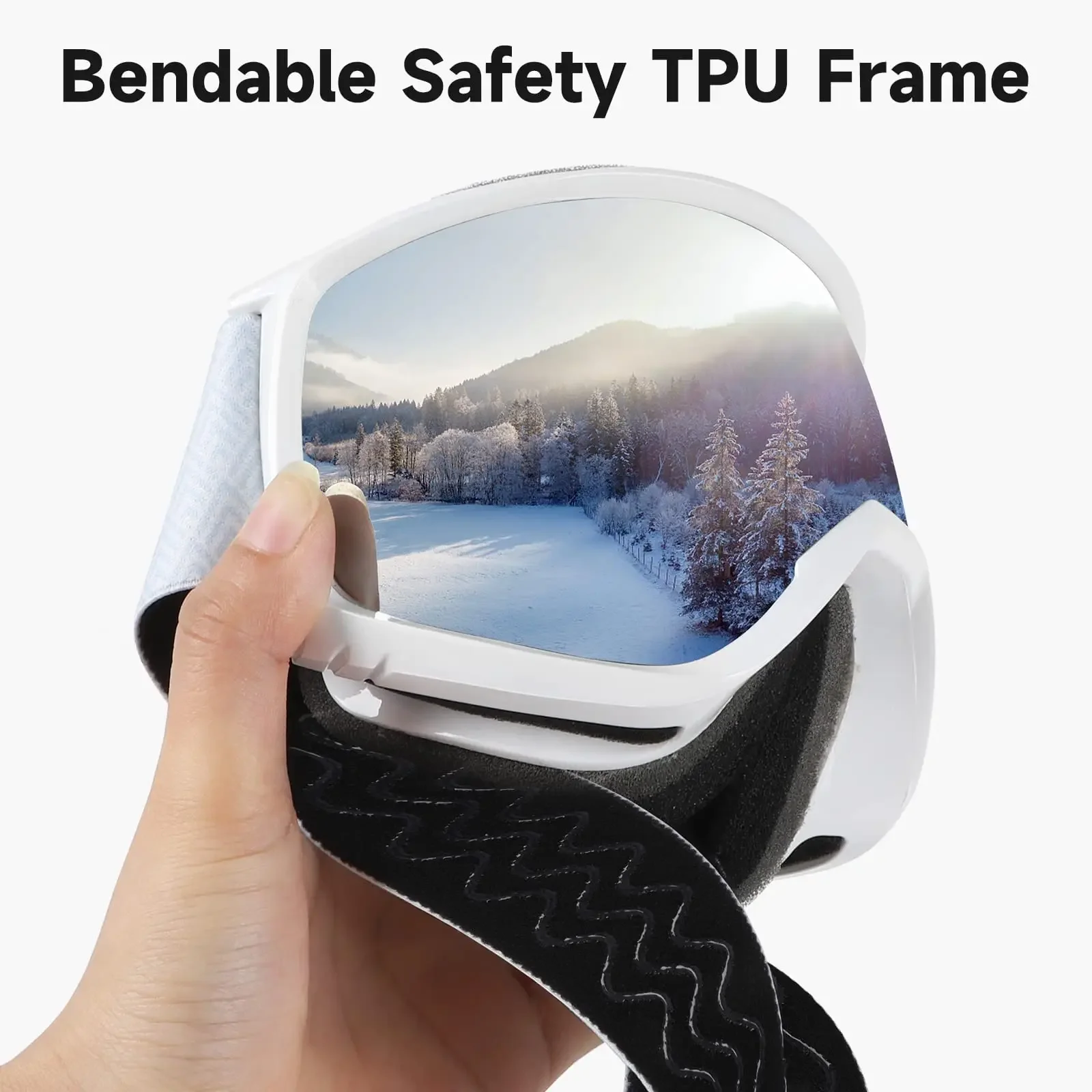 Findway Adult Ski Goggles Men and Women Anti-fog 100% Anti UV Line Wide Field of 180°View OTG - Wear Glasses Ski Goggles