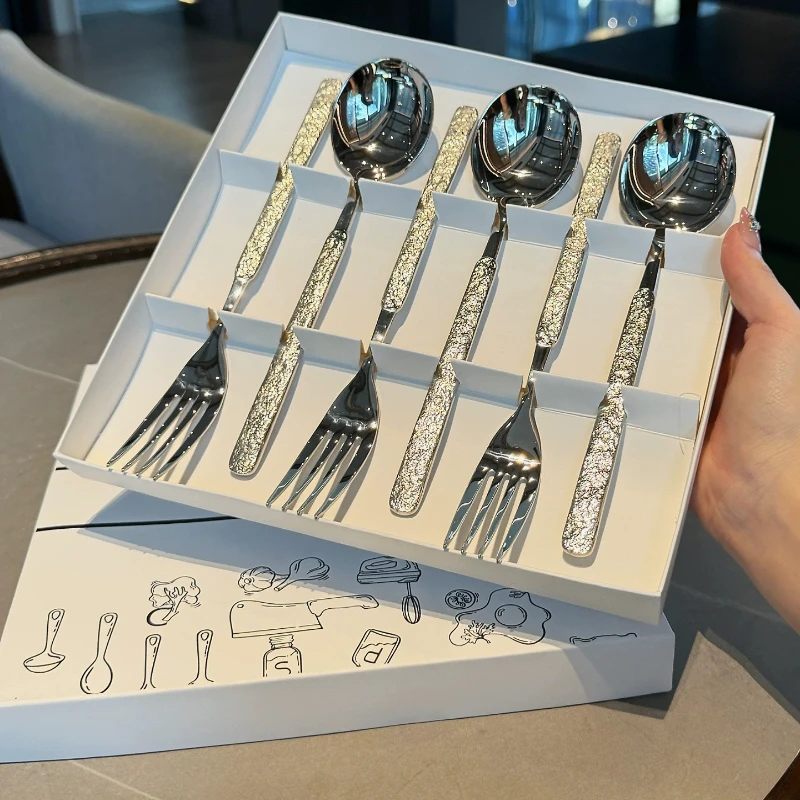 

LMM Premium Original Rock Handle Stainless Steel Korean Long Handle Spoon