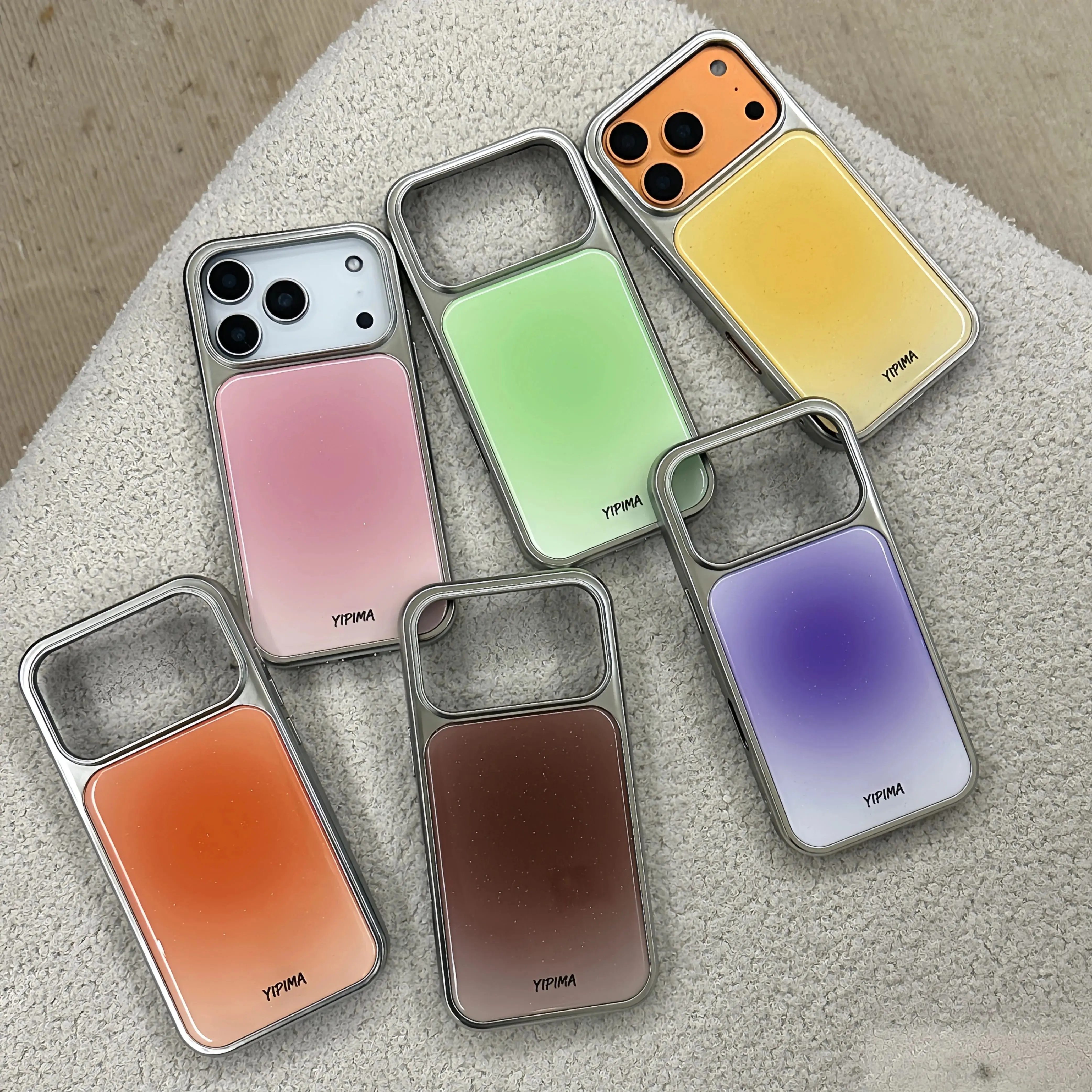 INS Fashion Gradient Phone Case for iPhone 17 16e 16 15 14 13 12 11 Air Pro Max X XR XSMAX 8 7 Plus Luxury Clear Soft Back Cover