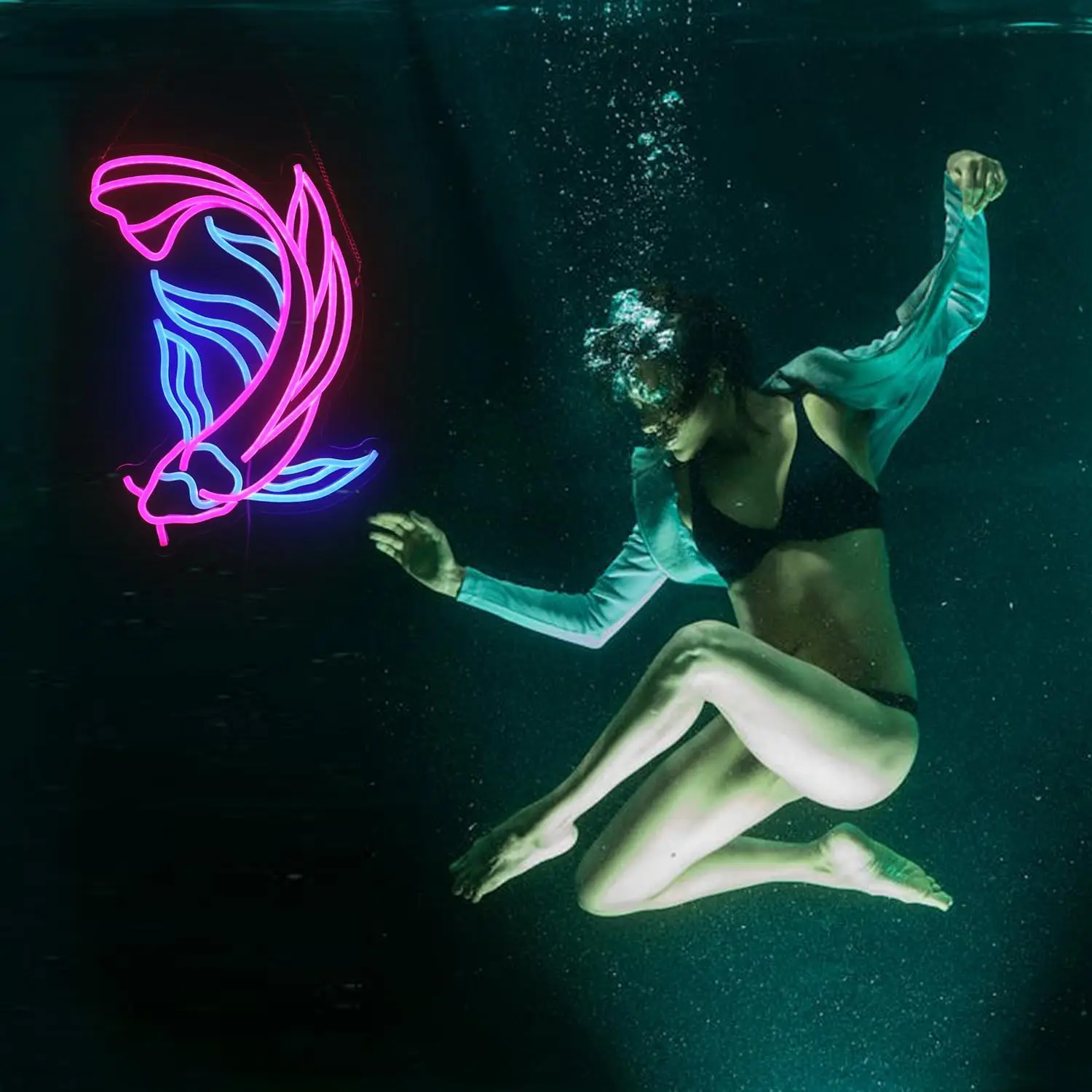 

Koi Fish Neon Light Sign Dimmable LED Neon Sign For Wall Decor Room Party Shop Club Bar Game Room Decor Birthday Art Gift