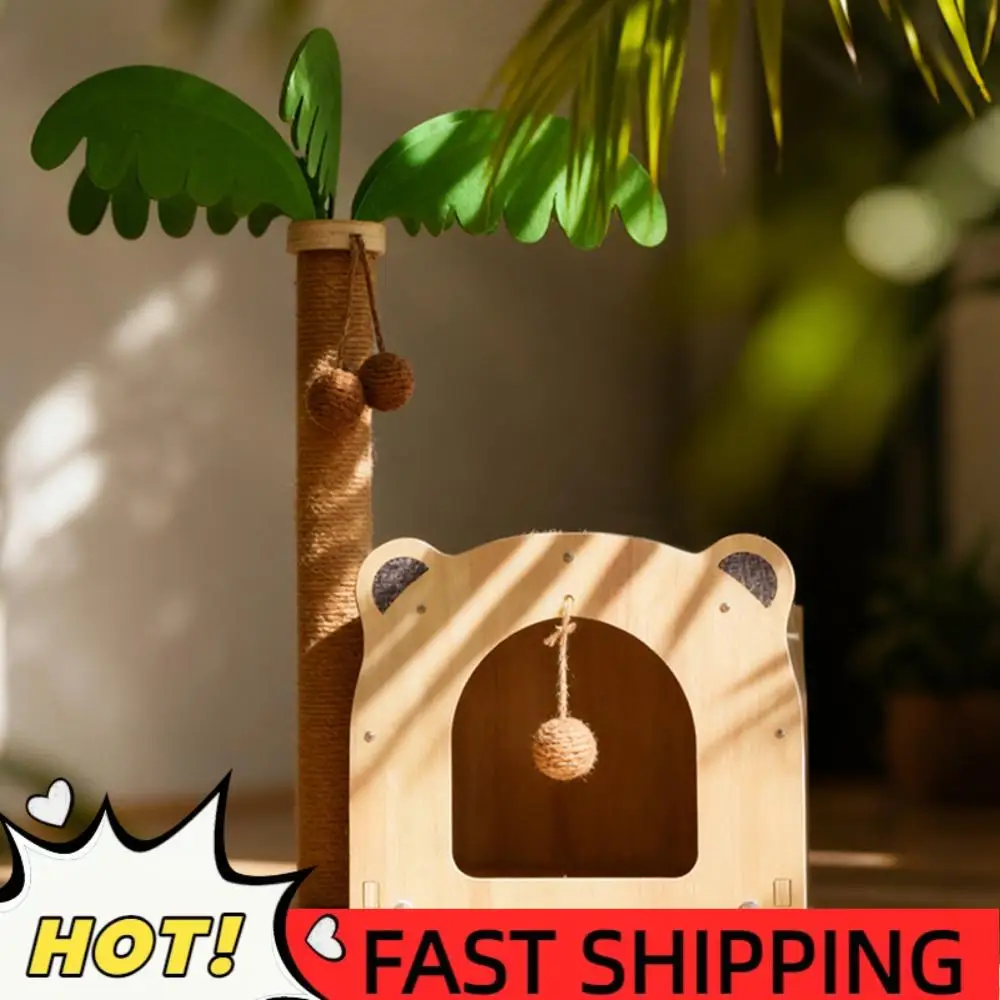 

Когтеточка для кошек в виде кокосовой пальмы с подвесными шариками, сизалевые когтеточки для домашних кошек и котят