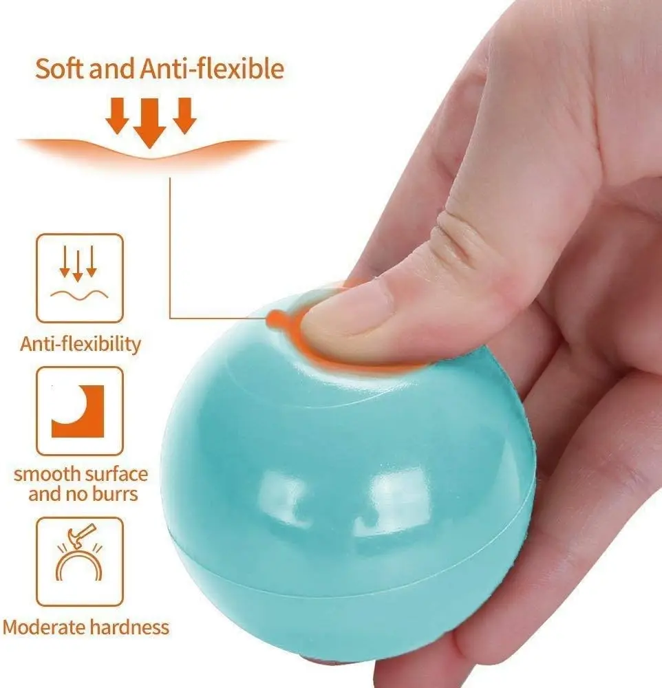 50개입 소프트 볼, 화학물질 없는 깨지지 않는 플라스틱 오션볼, BPA 프리 무취, 유아용 볼풀/키디풀에 안전