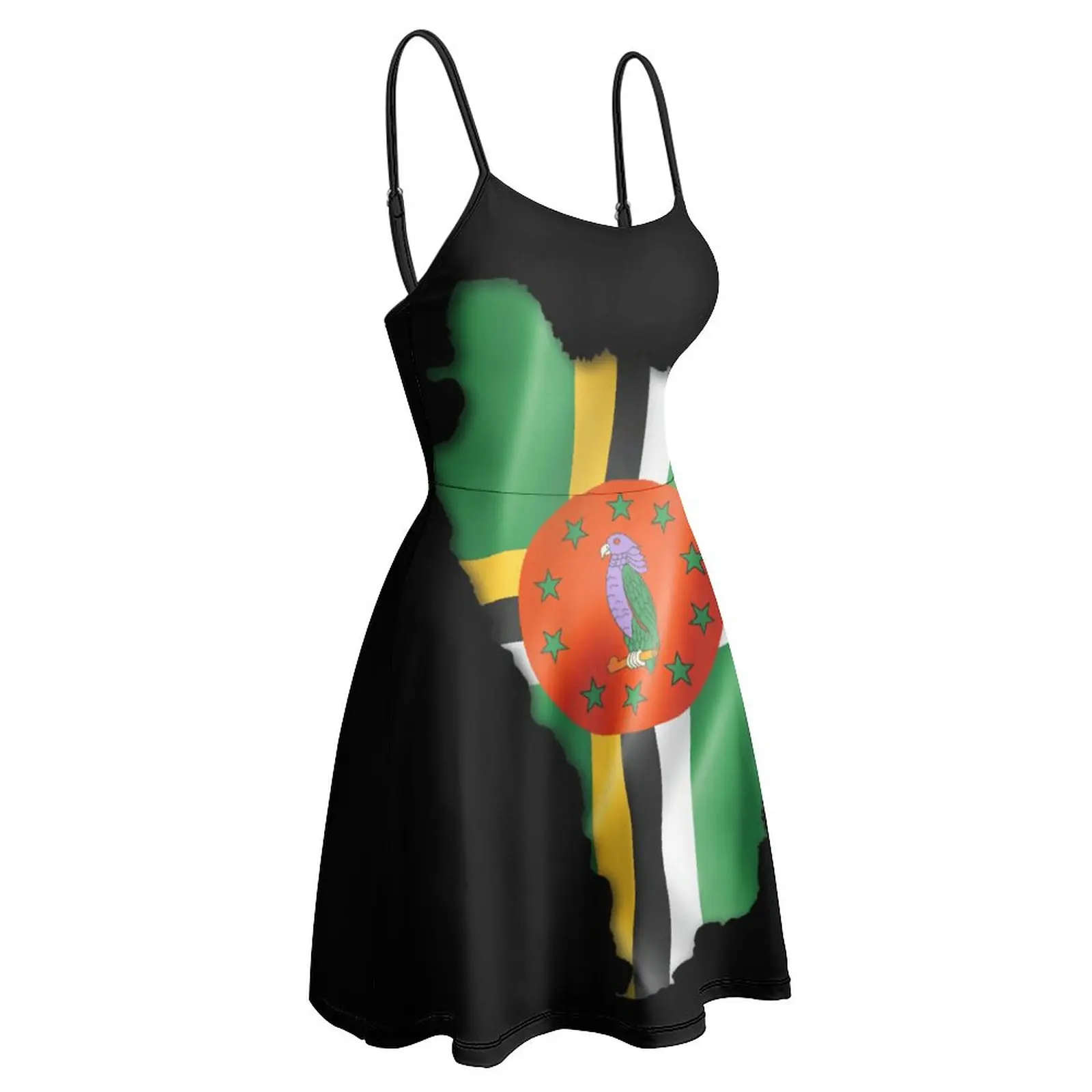 Vestido de tirantes con forma de país de la bandera de Dominica para mujer, gráfico, fresco, Sexy, Humor, vacaciones gráficas, Stra