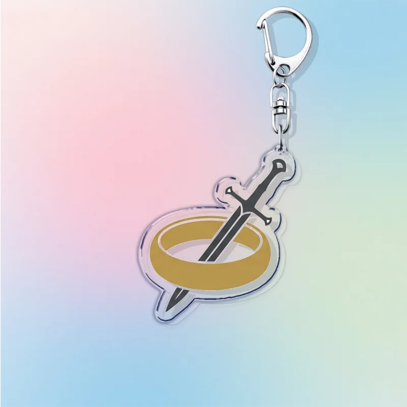 Popular Fantasy Rings Keychains Accessories Bag Charms Lotr Tolkien Gandalf Key Chain Ring Jewelry Fans Gifts view 5