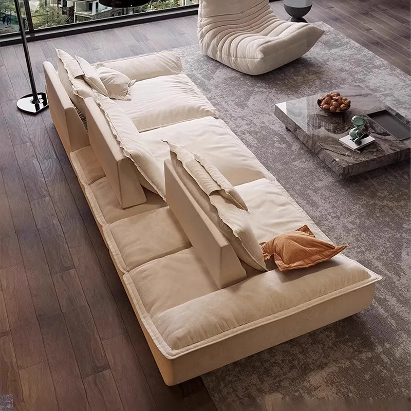 sailing sofa adjustable high backrest matte fabric sofa living room cream wind sofa combination