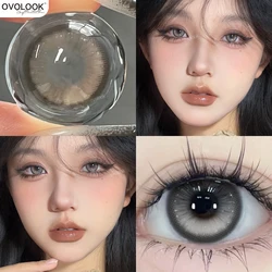 OVOLOOK-2pcs/pair Myopia Colored Contact Lenses Natural Blue Lens Fashion Cosplay Pupils Beauty Purple Contact Lenses for Eyes