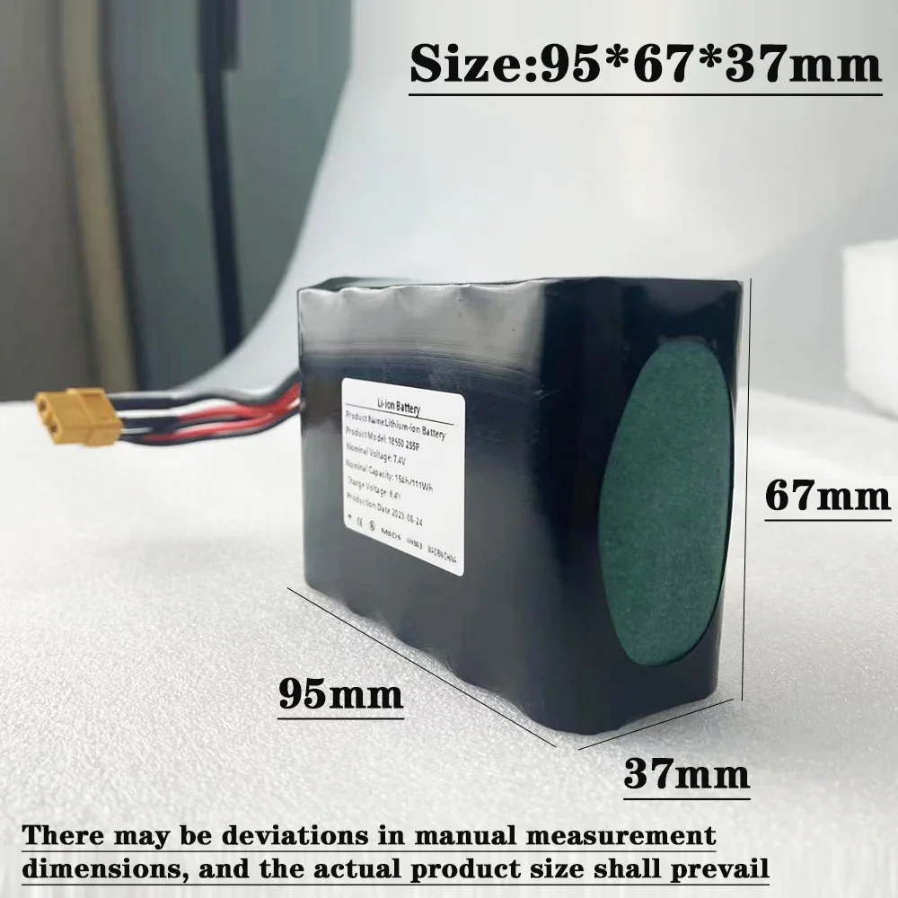 Baterai Li-ion isi ulang UAV 7.4V 15ah 2S5P 8.4V kapasitas tinggi untuk berbagai RC pesawat Quadrotor XH2.54-3P XT60