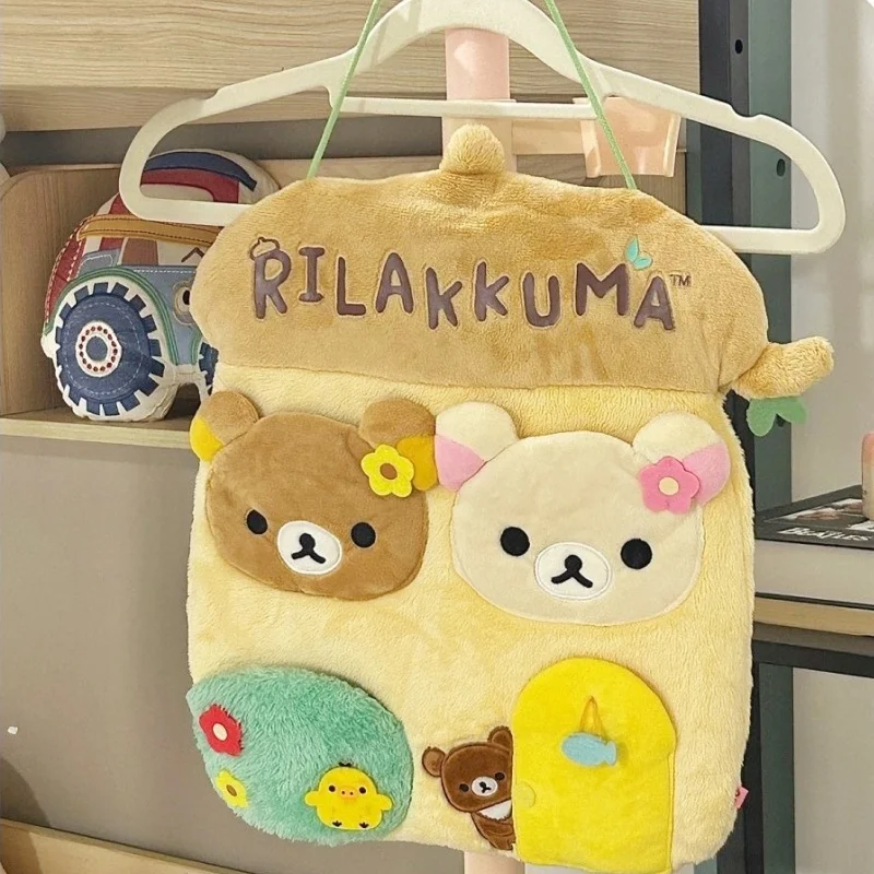 

Kawaii Rilakkumas настенная сумка для хранения мультфильм Korilakkuma Bear Dooration подвесная сумка большая вместительная сумка для мелочей подарок для девочек