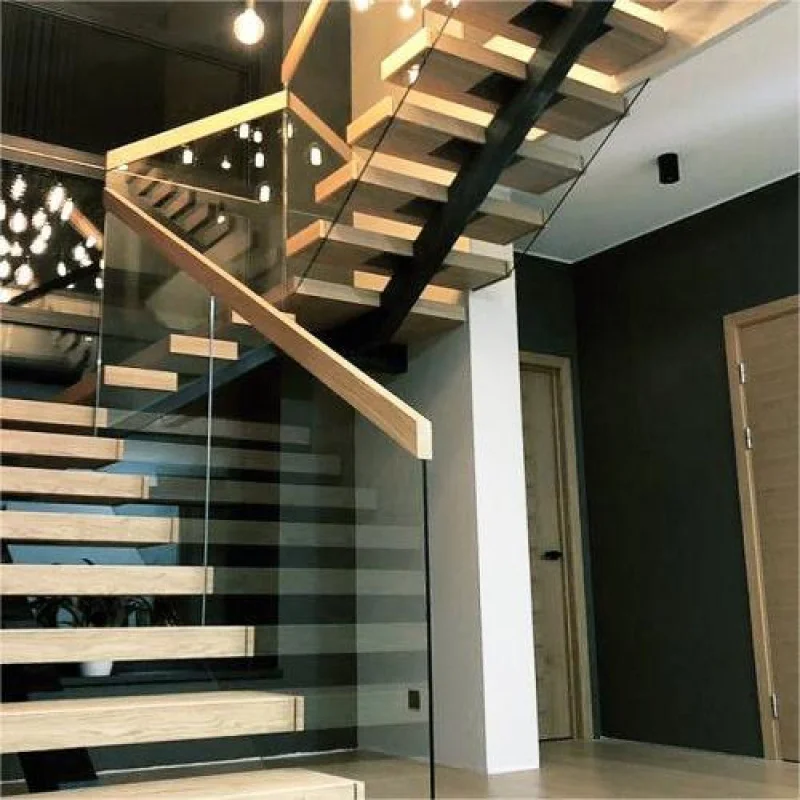 Custom.FOSHAN Manufactured Floating Staircase Contemporary Straight Stair Metal Steel And Wood Cantilever Staircase