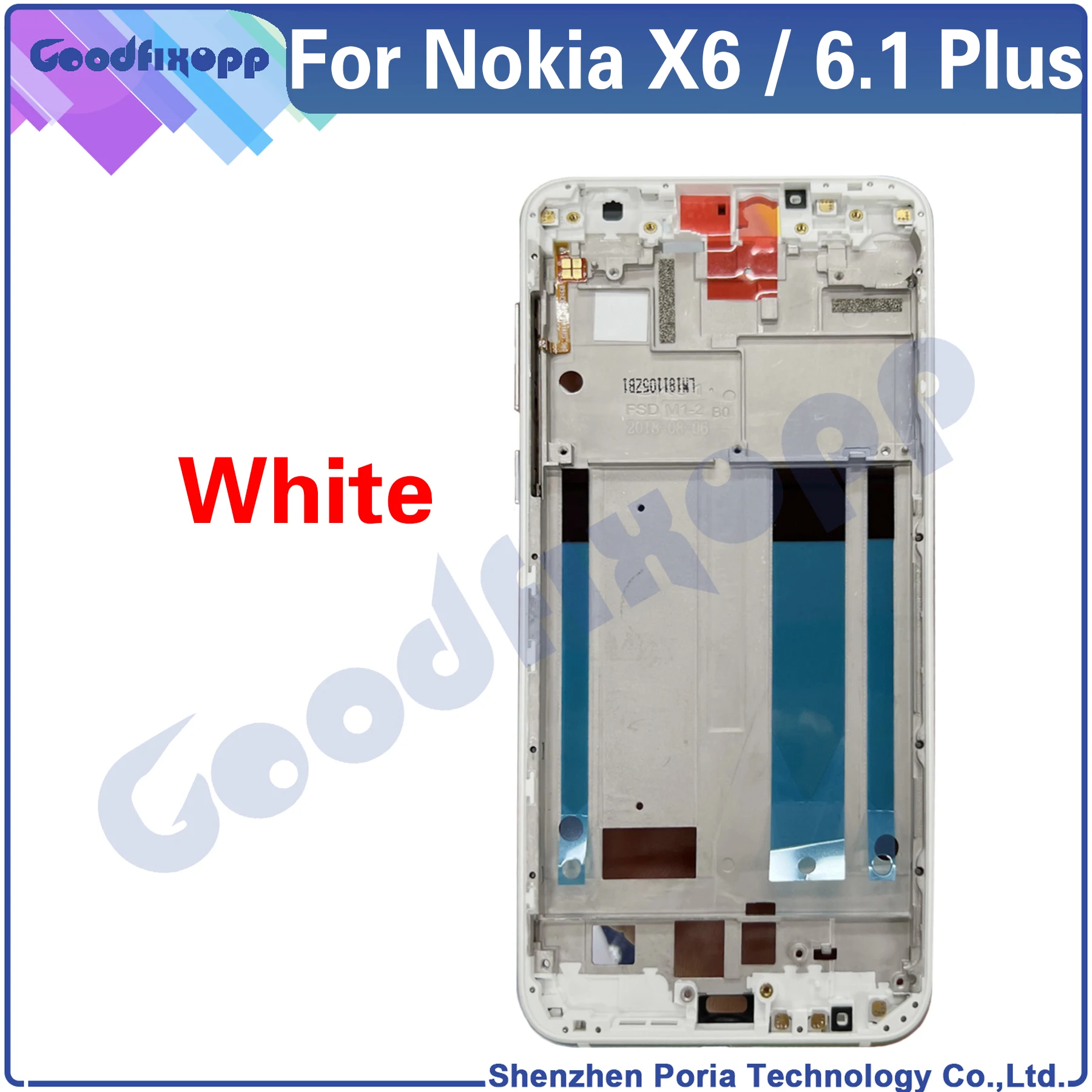 Frame For Nokia 6.1 Plus / X6  TA-1099 TA-1103 TA-1083 TA-1099 Media Case Front Frame Screen Frame Middle Bezel Frame Replace