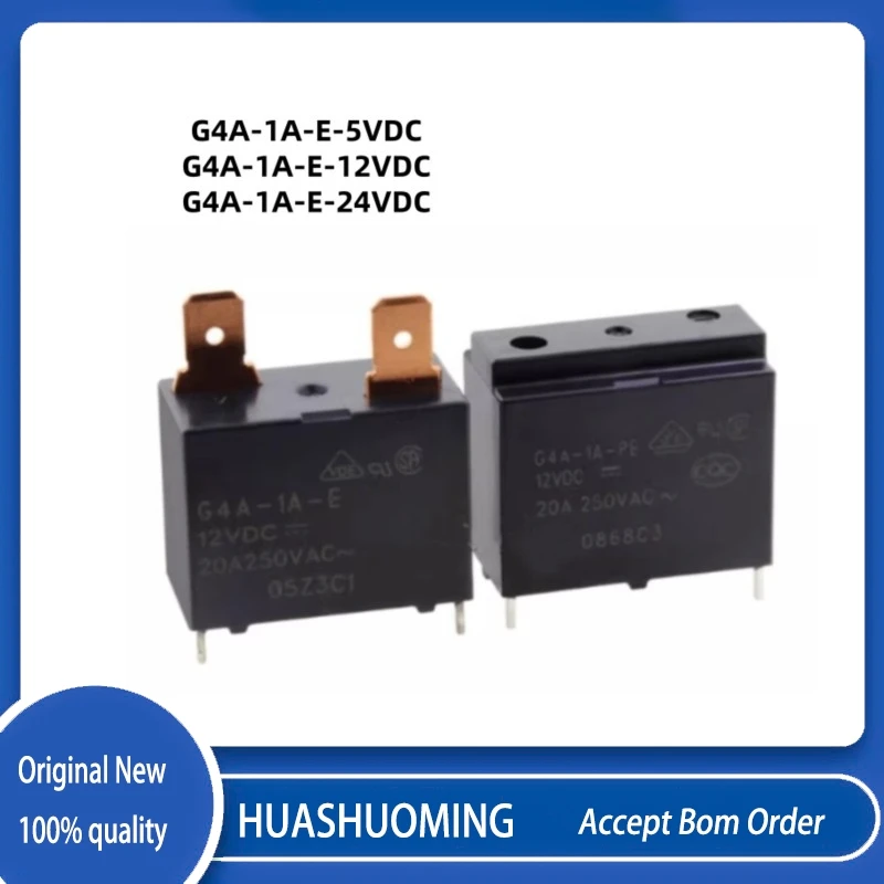 NeW 10PCS/LoT      G4A-1A-E   G4A-1A-E-5VDC  G4A-1A-E-12VDC   G4A-1A-E-24VDC   G4A 1A E  5V 12V  24V  20A 4PIN